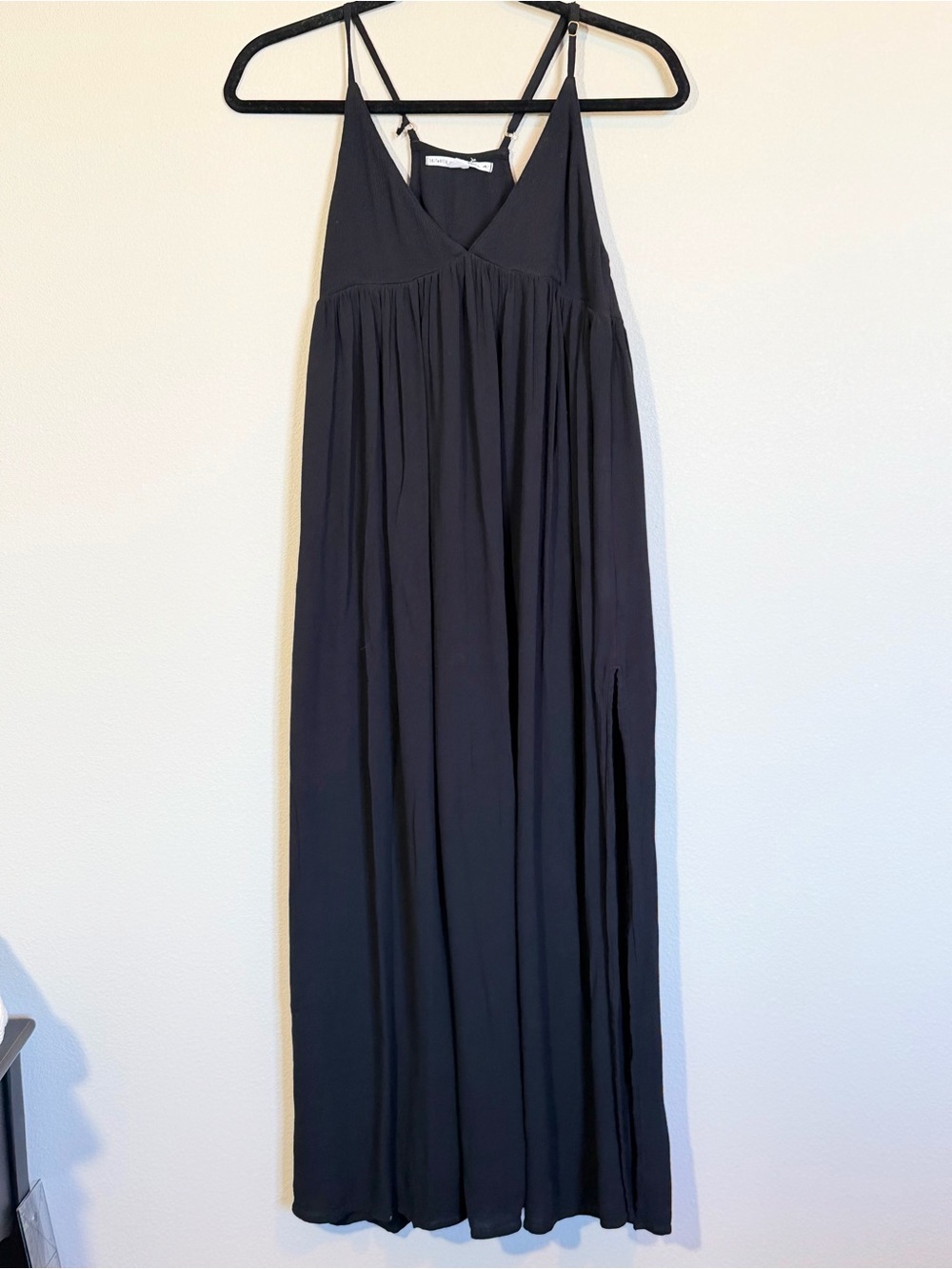 O'Neill Saltwater Solids Black V-Neck Spaghetti Strap Maxi Sundress